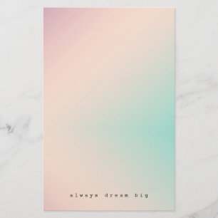 Papeterie Peach Aqua Tie Dye inspiration rêve citation