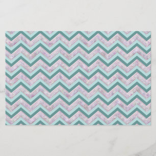 Papeterie Pearl Floral Turquoise ZigZag Motif