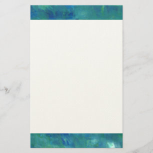Papeterie Peinture Abstraite bleue verte moderne