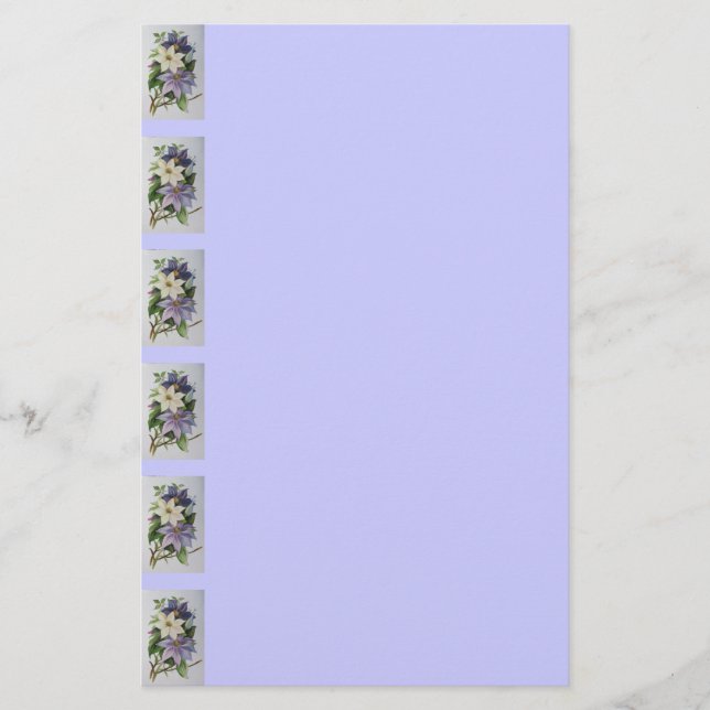 Papeterie Peinture acrylique de la vigne Lilac Clematis (Devant)