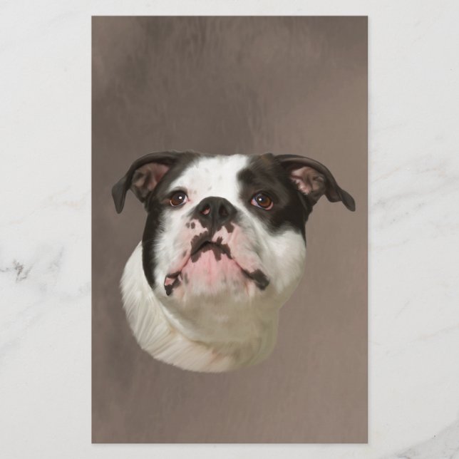 Papeterie Peinture couleur d'eau Bulldog (Devant)