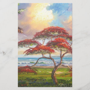 Papeterie Peinture royale d'arbre de Poinciana