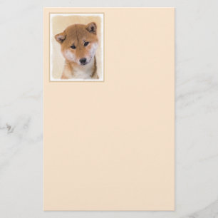 Papeterie Peinture Shiba Inu (Rouge) - Art Chien original