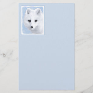 Papeterie Peinture sur Fox arctique - Art original de la fau