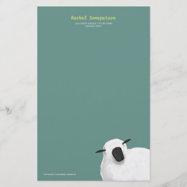 Papeterie pelucheuse de Personalizable de moutons (Devant)