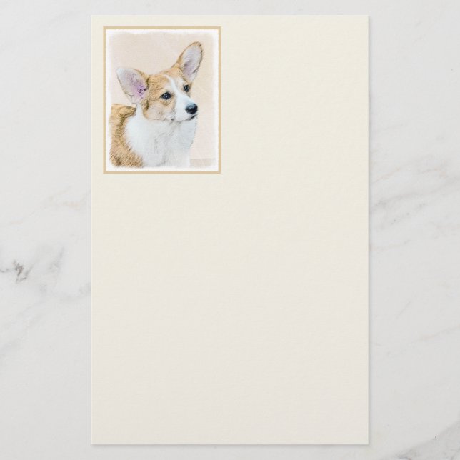 Papeterie Pembroke Welsh Corgi Peinture - Chien d'art origin (Devant)
