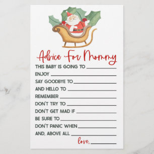 Papeterie Père Noël Christmas Conseils Baby shower Activité 