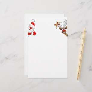 Papeterie Père Noël et Reindeer Joyeux Noël Joyeux dessin an