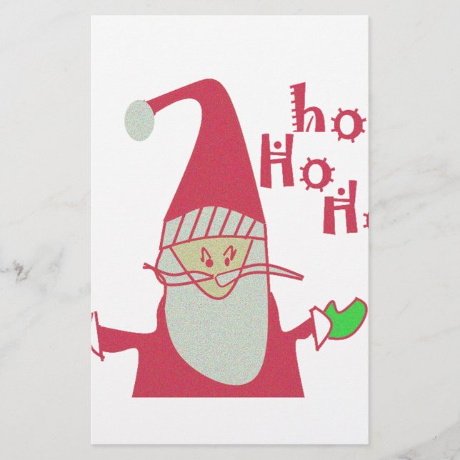 Papeterie Père Noël humoristique avec Ho Ho Ho Festive (Devant)