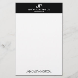 Papeterie Personnalisé noir blanc élégant Modèle Personnalis