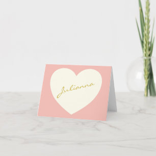 Papeterie personnalisée Coquette Pink Nom du coeur