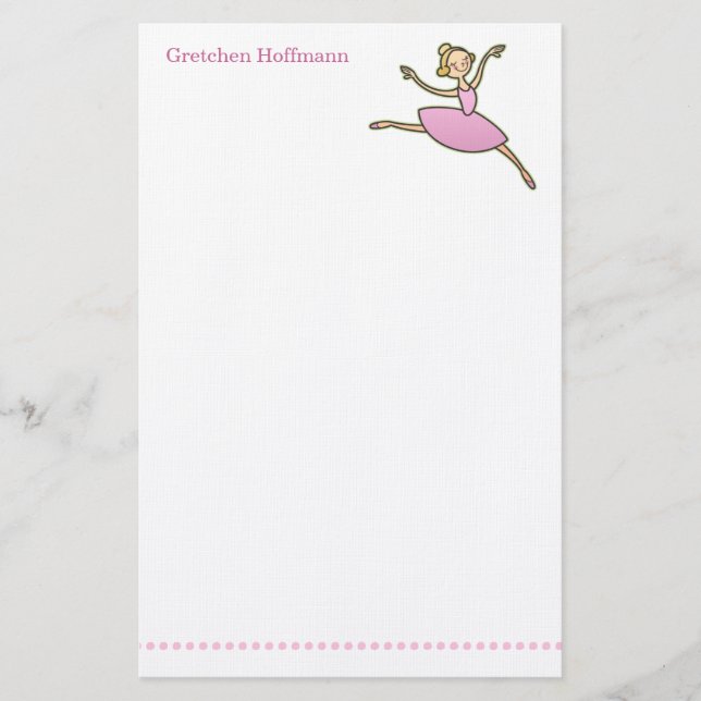 Papeterie personnalisée de ballerine (Devant)