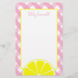 Papeterie personnalisée en limonade rose