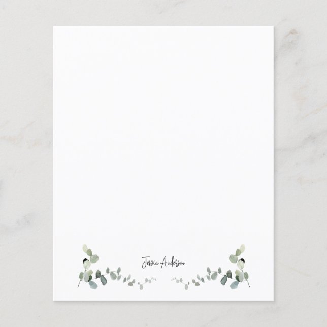 Papeterie personnalisée Eucalyptus Green (Devant)