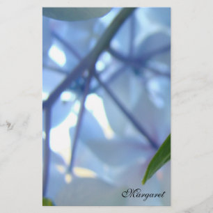 Papeterie personnalisée Fleurs d'hortensia bleu