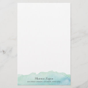 Papeterie personnalisée par aquarelle de turquois