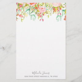 Papeterie personnalisée par rose floral