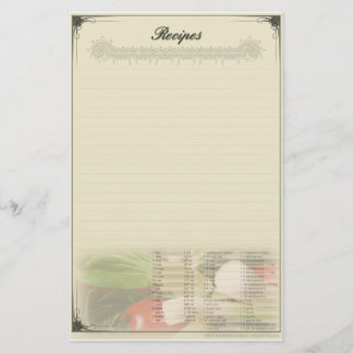 Papeterie personnalisée pour recettes