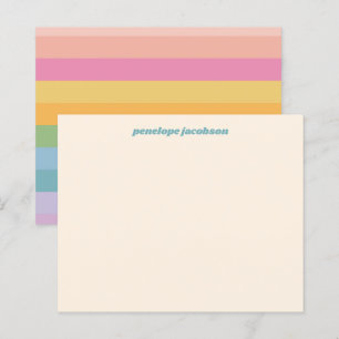 Papeterie personnalisée rayée pastel mignonne à pe