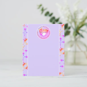 Papeterie Personnalisée Rose Cœur Rose et Gris