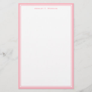 Papeterie personnalisée Simplicité Rose Blanc