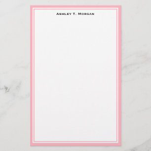 Papeterie personnalisée Simplicité Rose Blanc