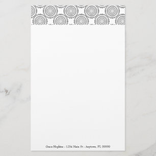 Papeterie personnalisée vintage Cercle Motif