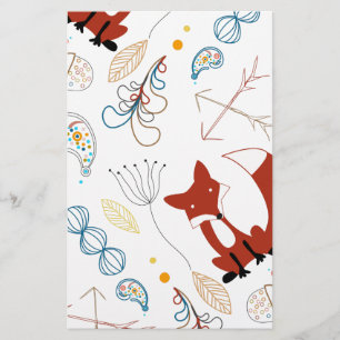 Papeterie Personnaliser le Motif Woodland Fox moderne