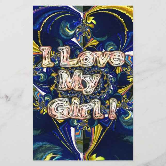 Papeterie Personnalisez votre amour Infinité : J'aime ma fil (Devant)