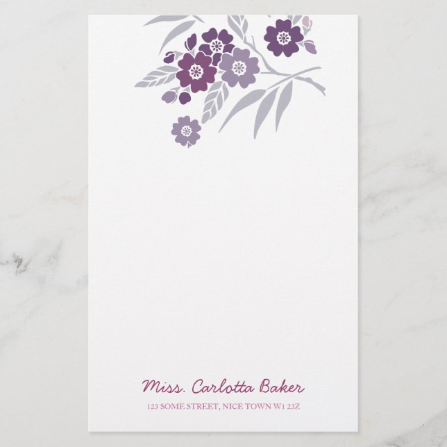 Papeterie personnelle de fleurs de cerisier (Devant)