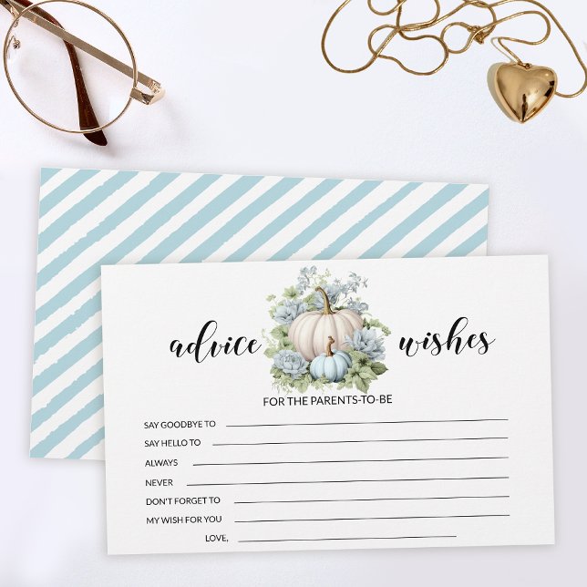 Papeterie Petit citrouille bleu conseils baby shower (Créateur téléchargé)