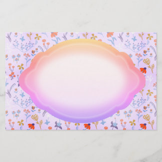 Papeterie Petites fleurs rose violet
