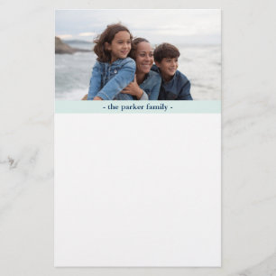 Papeterie Photo de famille personnalisée Pastel Blue