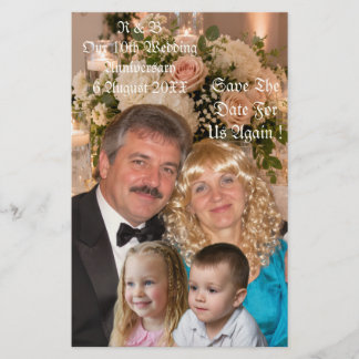 Papeterie  Photos de 10e anniversaire de mariage Couple Enfa