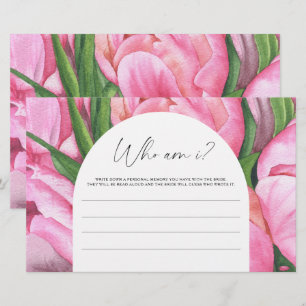 Papeterie Pies roses - Qui suis-je jeu de douche nuptiale