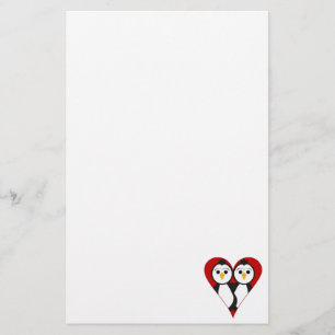 Papeterie Pingouins de coeur mignons