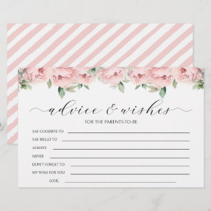 Papeterie Pink peony fille baby shower conseils souhaits car