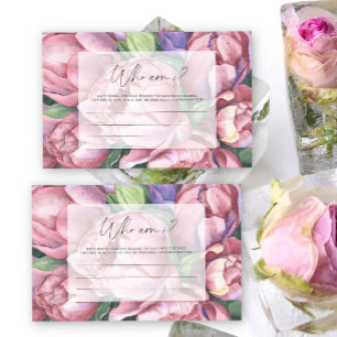 Papeterie Pivoines roses - Qui suis-je jeu de baby shower de