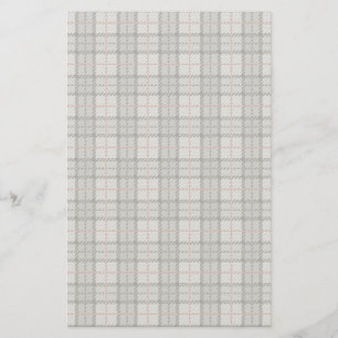 Papeterie Plaid de pixel dans le gris avec la rayure rouge