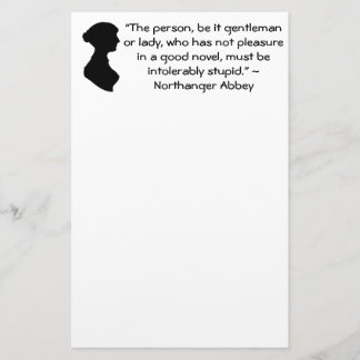 Papeterie Plaisir dans un bon roman Jane Austen Citation