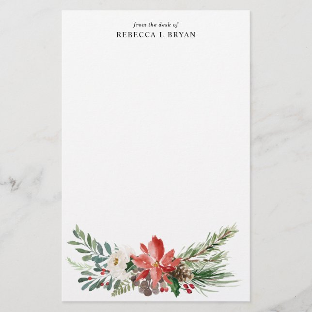 Papeterie Plantes de Noël Peint Garland de vacances Personne (Devant)