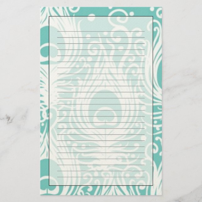 Papeterie Plumes molles de paon (Devant)