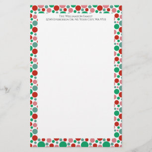 Papeterie Polka moderne coloré point vert rouge rose