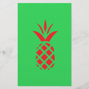 Papeterie Pomme de pin rouge en vert