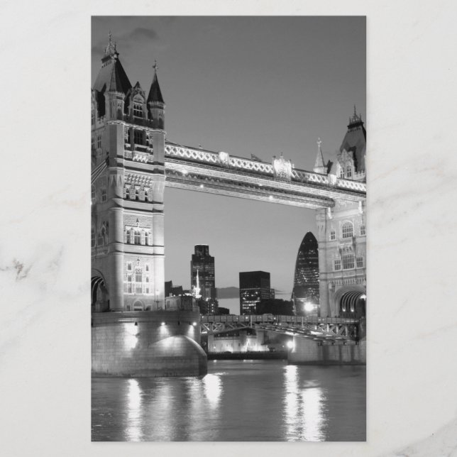 Papeterie Pont Tour de Londres blanc noir (Devant)