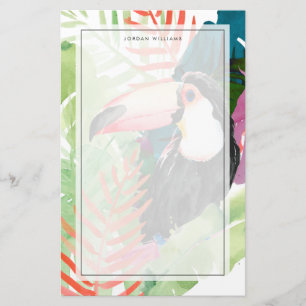 Papeterie Portrait du Toucan avec Feuilles tropicaux