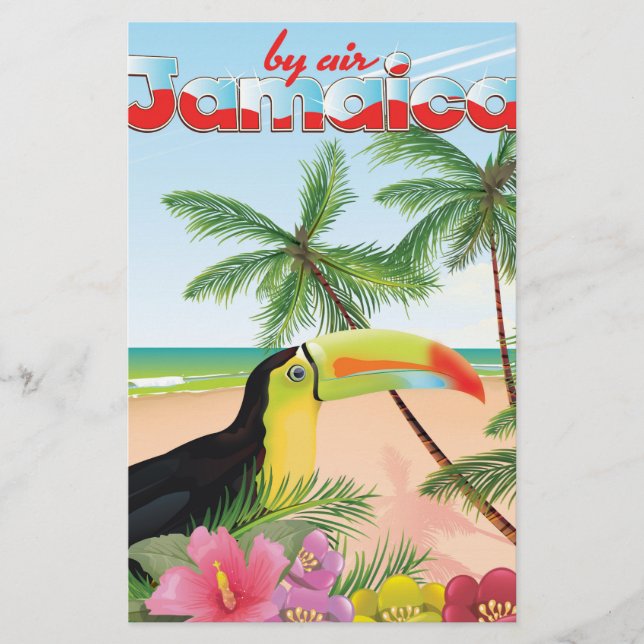 Papeterie Poster de la plage du toucan jamaïcain (Devant)