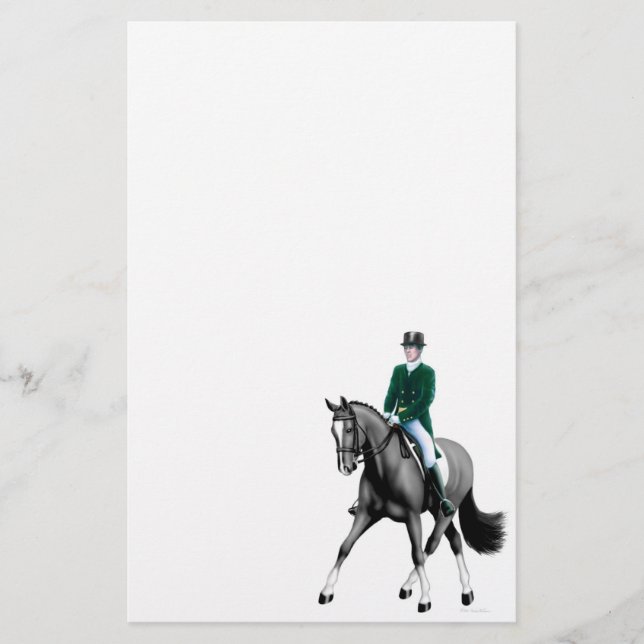 Papeterie pour Cheval à Dressage Noir (Devant)