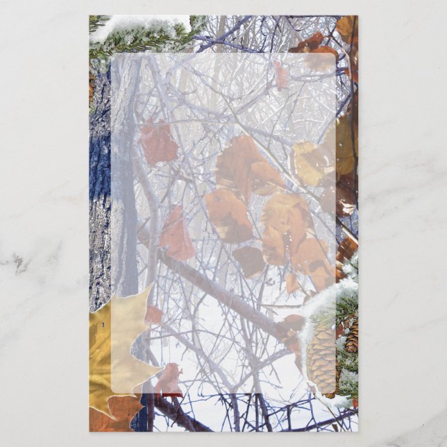 Papeterie Premier style de camouflage hivernal de neige (Devant)