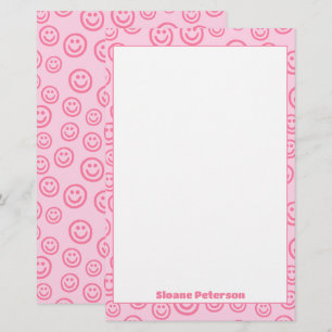 Papeterie Preppy personnalisé rose mignon